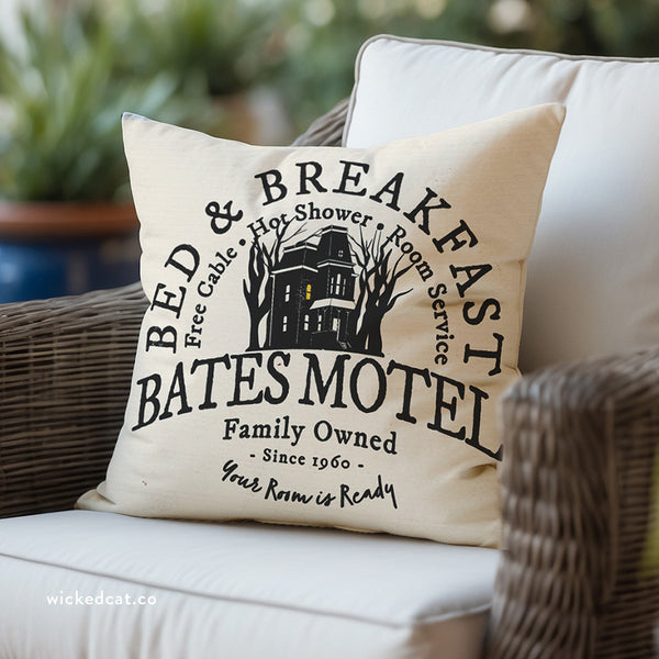 Bates Motel Indoor Outdoor Halloween Pillow