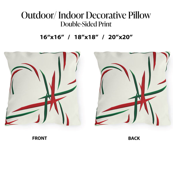 Candy Canes Indoor Outdoor Christmas Throw Pillow