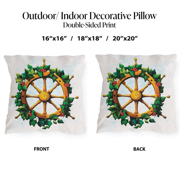 Coastal Christmas Pillow Outdoor Nautical Christmas Decor