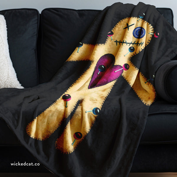 Voodoo Doll Funny Gift Halloween Throw Blanket