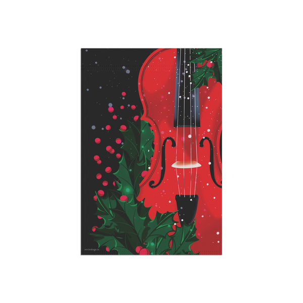 Christmas Yard Flag – Durable Outdoor Violin Design