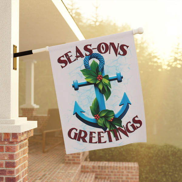 Coastal Christmas Yard Flag Durable Outdoor Holiday Flag