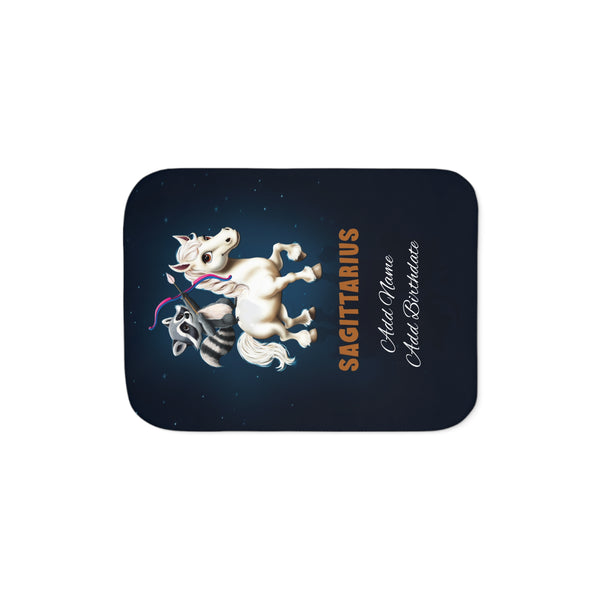 Personalized Sagittarius Zodiac Sherpa Baby Blanket