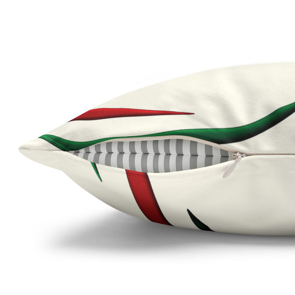 Red Green Candy Cane Holiday Pillow Cover