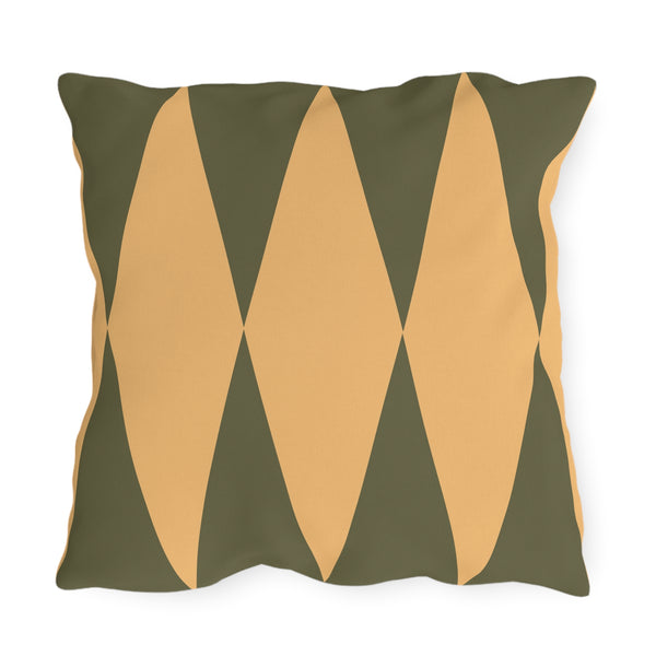 Green Yellow Diamond Indoor Outdoor Throw Pillow
