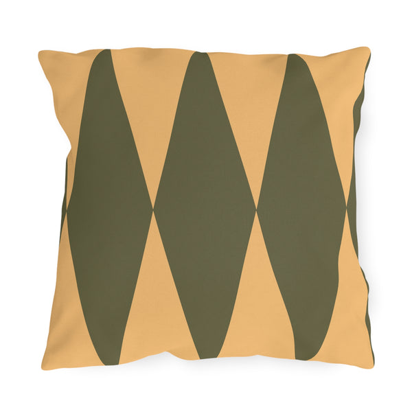 Green Yellow Diamond Indoor Outdoor Throw Pillow