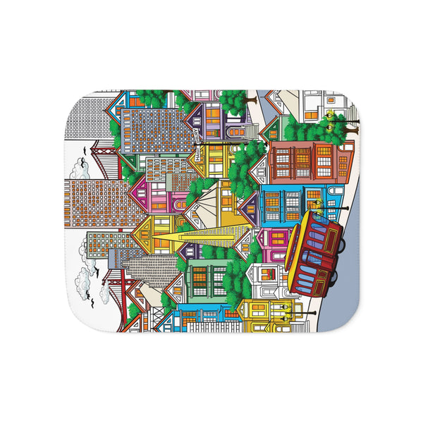 Whimsical San Francisco Sherpa Baby Blanket