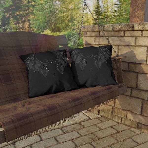 Black Bat Chic Indoor Outdoor Accent Pillow