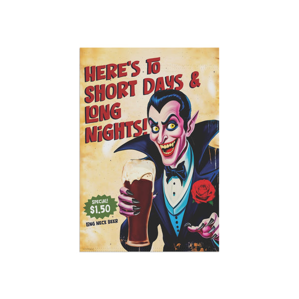 Drinking Dracula Vintage Retro Halloween Yard Flag