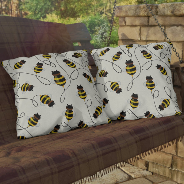 Buzzing Bees Indoor Outdoor Spring Accent Pillow