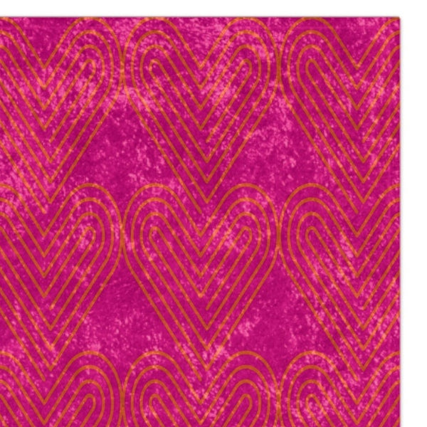 Pink & Orange Hearts Art Deco Decorative Throw Blanket