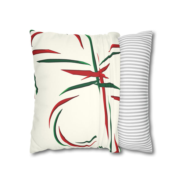 Red Green Candy Cane Holiday Pillow Cover