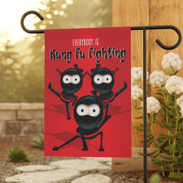 Everybody is Kung Fu Fighting Ninjas Funny Yard Flag