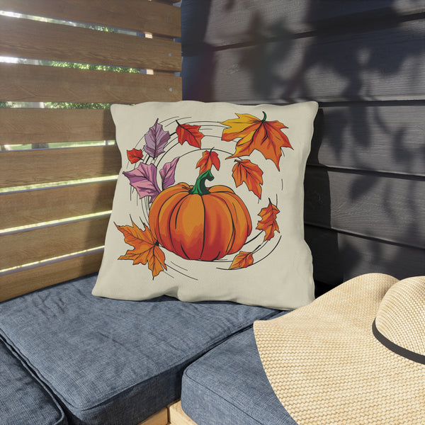 Pumpkin Leaves Indoor Outdoor Fall Throw Pillow