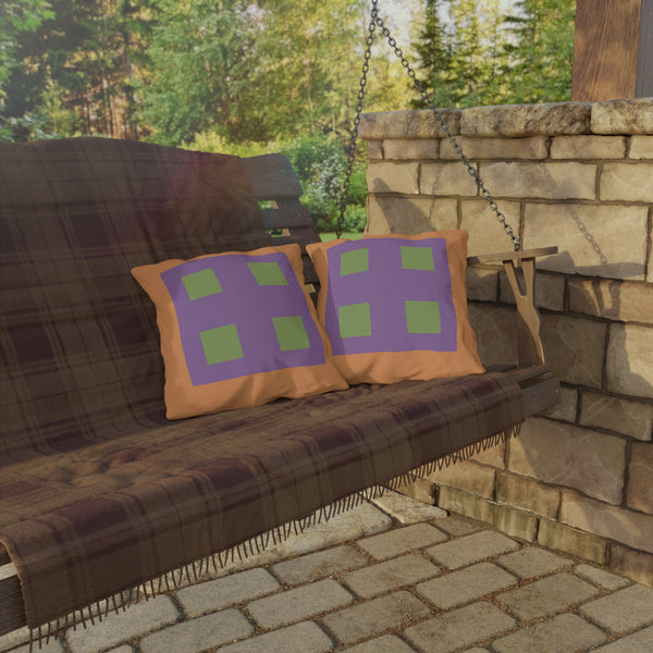 Pastel Orange Green Purple Indoor Outdoor Pillow