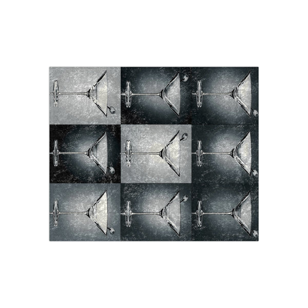 Black and White Martini Pop Art Throw Blanket