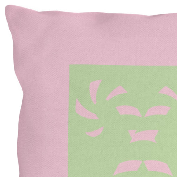 Pink and Green Pastel Indoor Outdoor Christmas Pillow