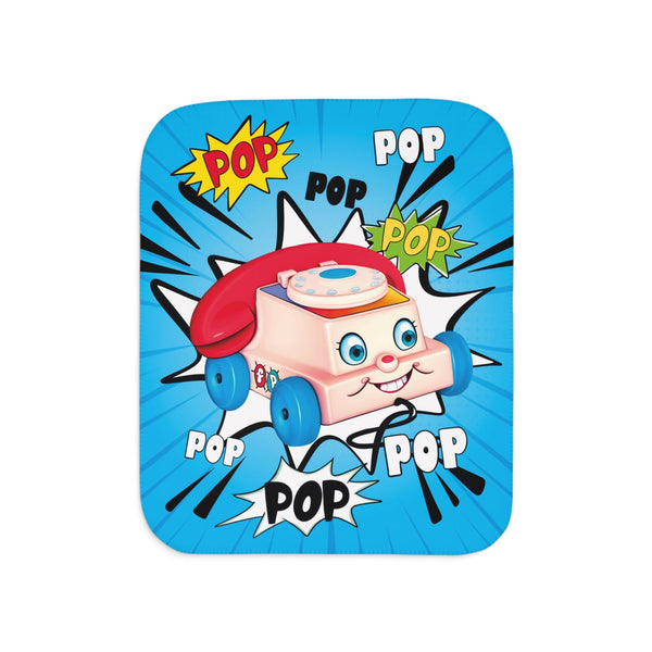 Retro Toy Phone Cute Sherpa Baby Blanket