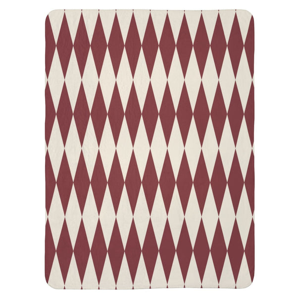 Red & Cream Home Gift Plush Sherpa Throw Blanket