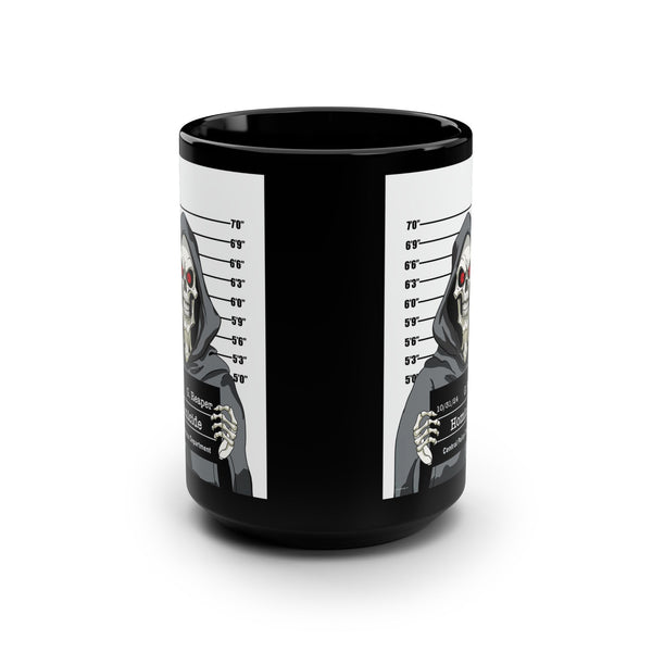 Grim Reaper Mug Shot Funny Mug 15oz