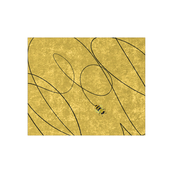 Spring Bee Yellow Decorative Throw Blanket