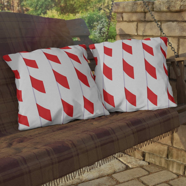Candy Cane Striped Christmas Throw Pillow