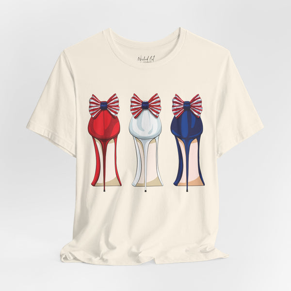 Red White and Blue Stilettos Patriotic Style T-Shirt