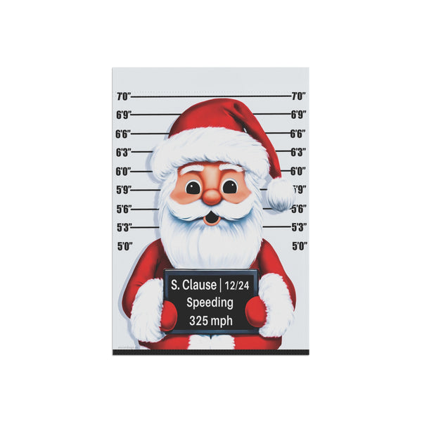 Funny Christmas Flag Santa Mug Shot Outdoor Yard Holiday Decor