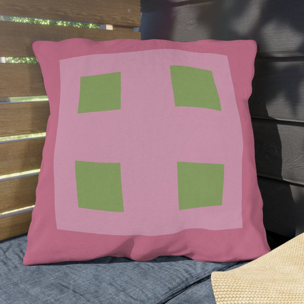 Pastel Pops Pink Green Outdoor Throw Pillow