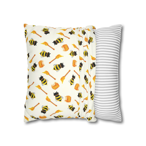 Honey Bees Spring Decor Pillow Cover