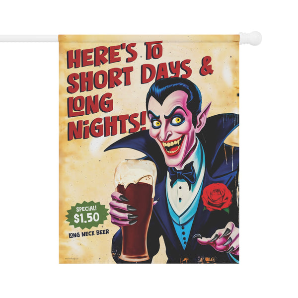 Drinking Dracula Vintage Retro Halloween Yard Flag