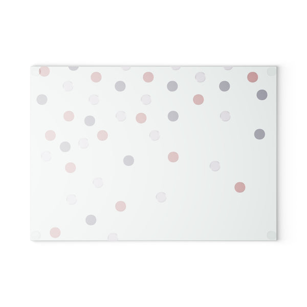 Patriotic Red White Blue Polka Dots Glass Cutting Board