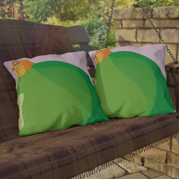Christmas Outdoor Pillow Green Ornament Holiday Throw Pillow