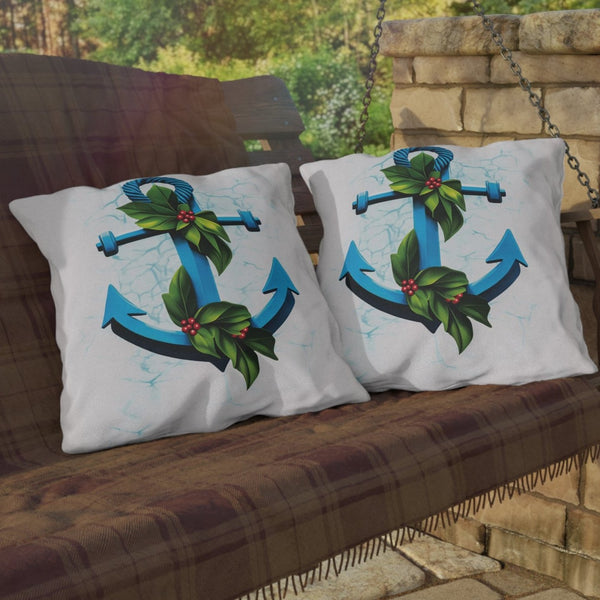 Nautical Coastal Pillow Outdoor Holiday Throw Pillow