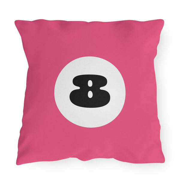 Pink 8 Ball Indoor Outdoor Throw Pillow