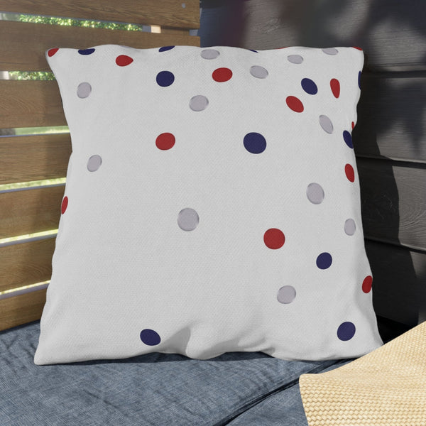 Patriotic Polka Dot Indoor Outdoor American Chic Accent Pillow