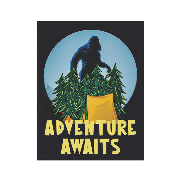 Adventure Awaits Bigfoot Camping Funny Yard Flag
