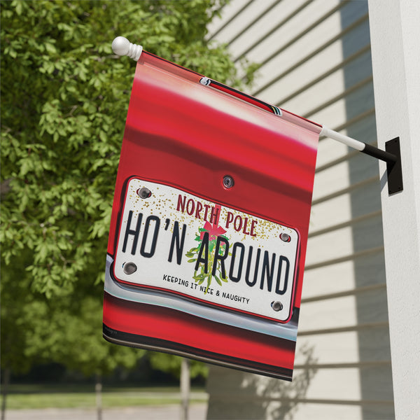 Funny Yard Flag Santa's Sleigh Ho'n Around Durable Banner