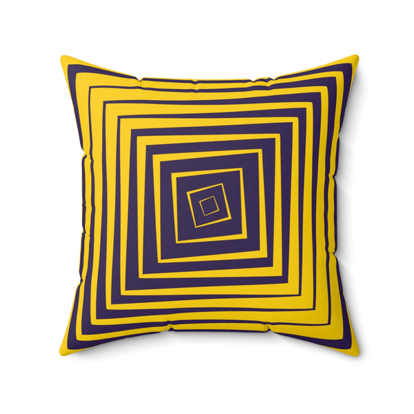 Yellow & Purple Reversible Retro Throw Pillow