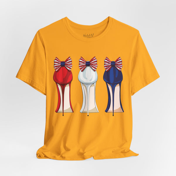 Red White and Blue Stilettos Patriotic Style T-Shirt