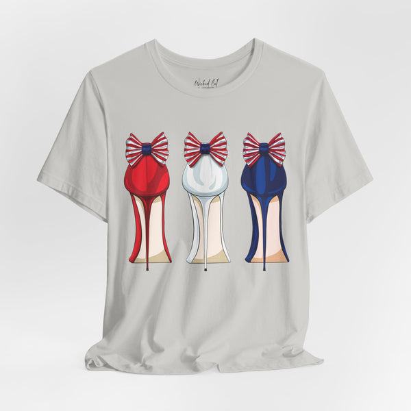 Red White and Blue Stilettos Patriotic Style T-Shirt