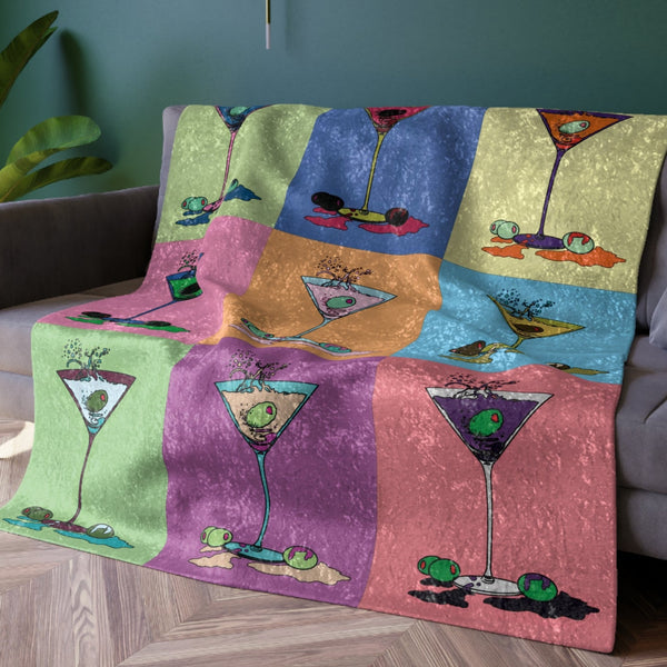 Pop Art Martini Home Gift Decorative Throw Blanket
