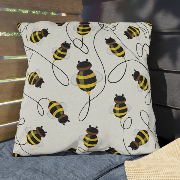 Buzzing Bees Indoor Outdoor Spring Accent Pillow