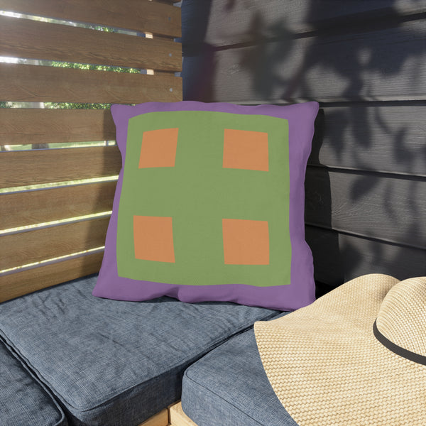 Pastel Purple & Green Indoor Outdoor Throw Pillow