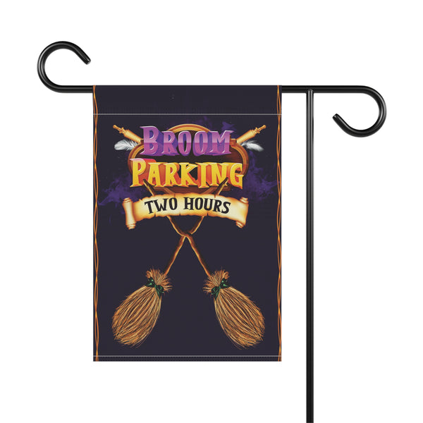 Witches Broom Parking Funny Halloween Yard Flag