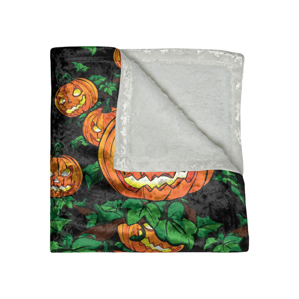 Jack O Lantern Pumpkins Halloween Throw Blanket