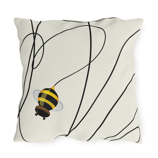 Buzzing Bee Spring Indoor Outdoor Throw Pillow