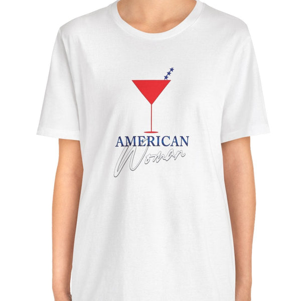 American Woman Patriotic Martini July 4th T-Shirt
