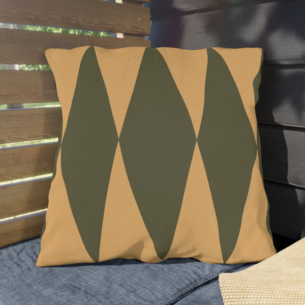 Green Yellow Diamond Indoor Outdoor Throw Pillow