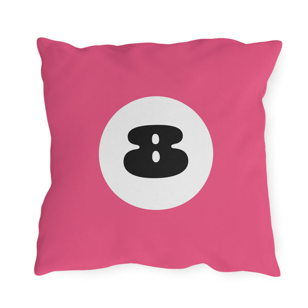 Pink 8 Ball Indoor Outdoor Throw Pillow
